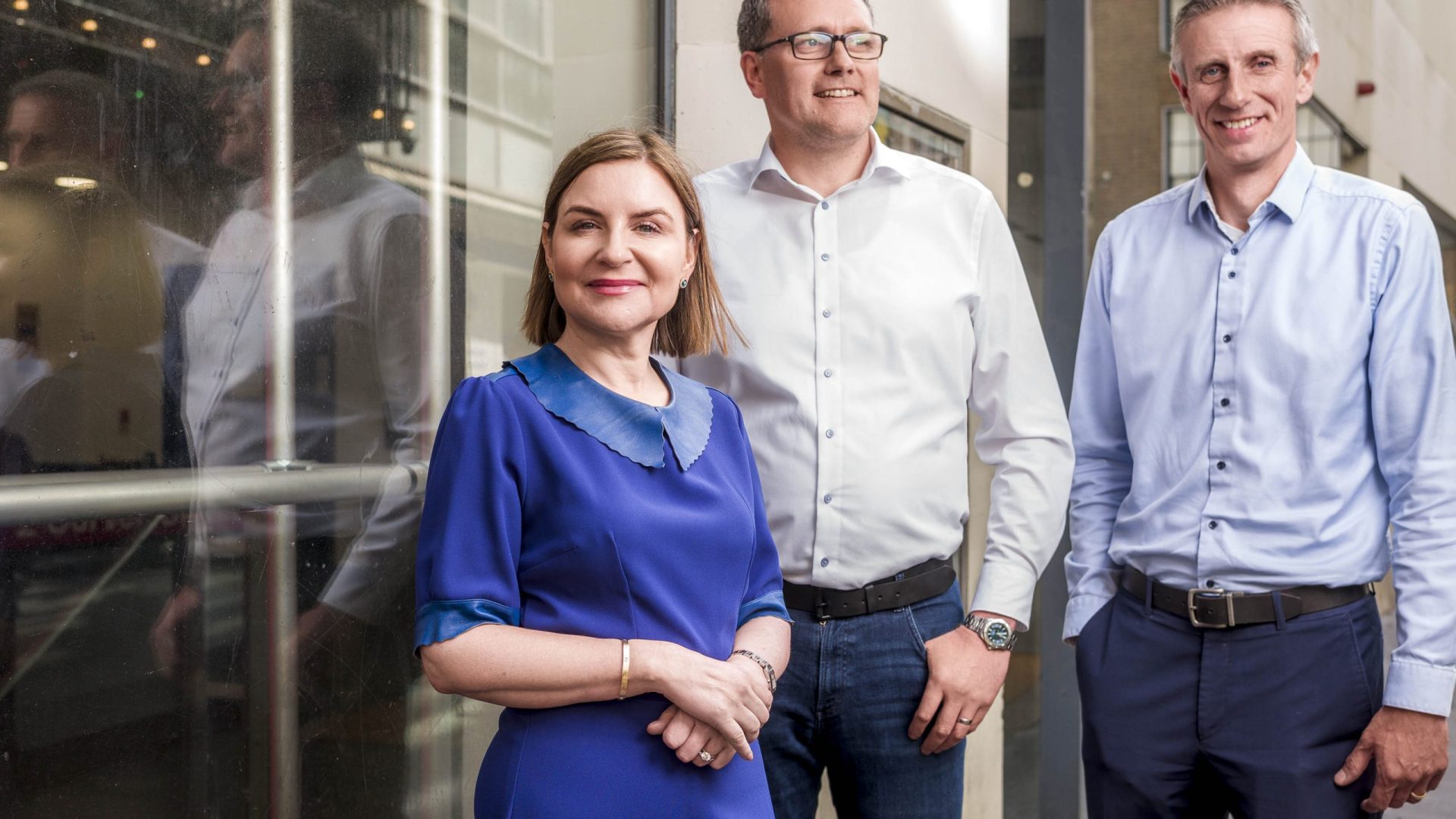 Pictured at the announcement that Granite Digital is expanding into the U.S. market to support its growing global client base and create 50 new jobs are L-R Margaret Molloy, advisor to the Granite Digital board; Robert Carpenter, Chief Commercial Officer of Granite Digital, and Conor Buckley, CEO of Granite Digital